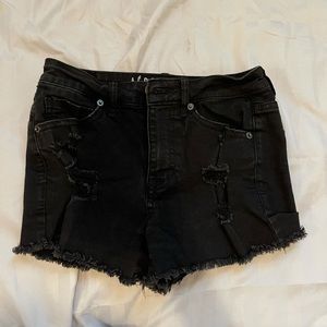Black jean shorts